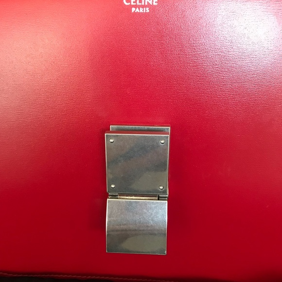 (SOLD)Celine classic box bag red with silver - Picture 3 of 7